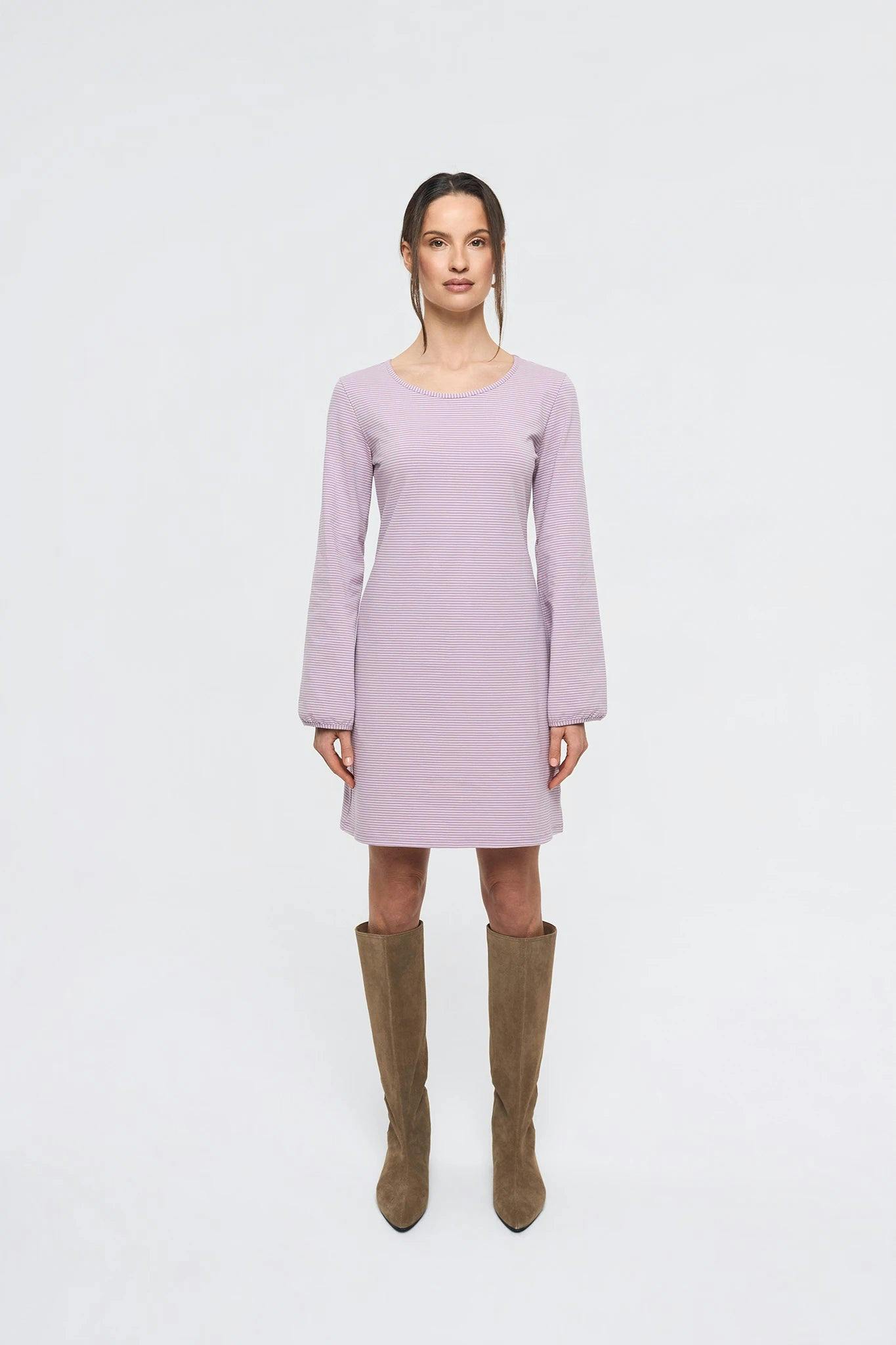 women's mini dress - lavender shadow