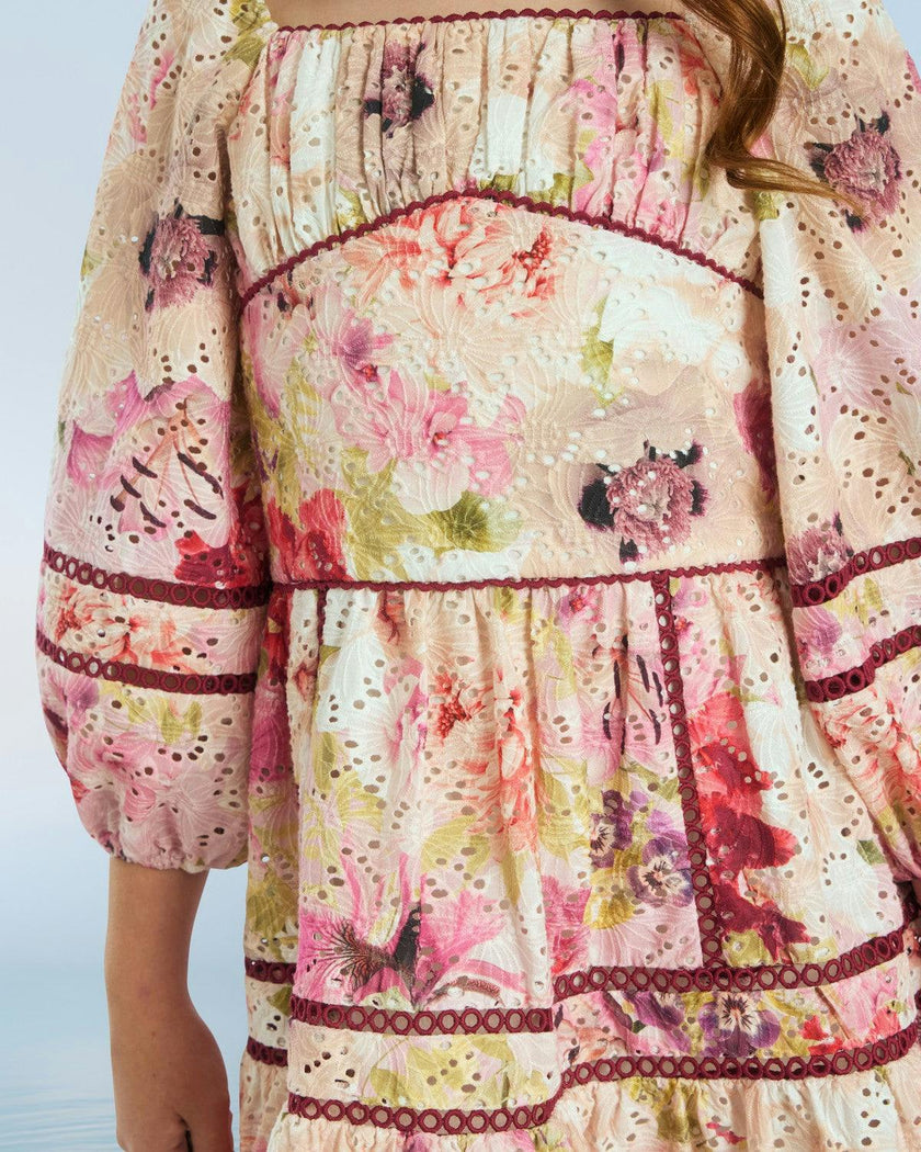Liana Embroidered Mini Dress