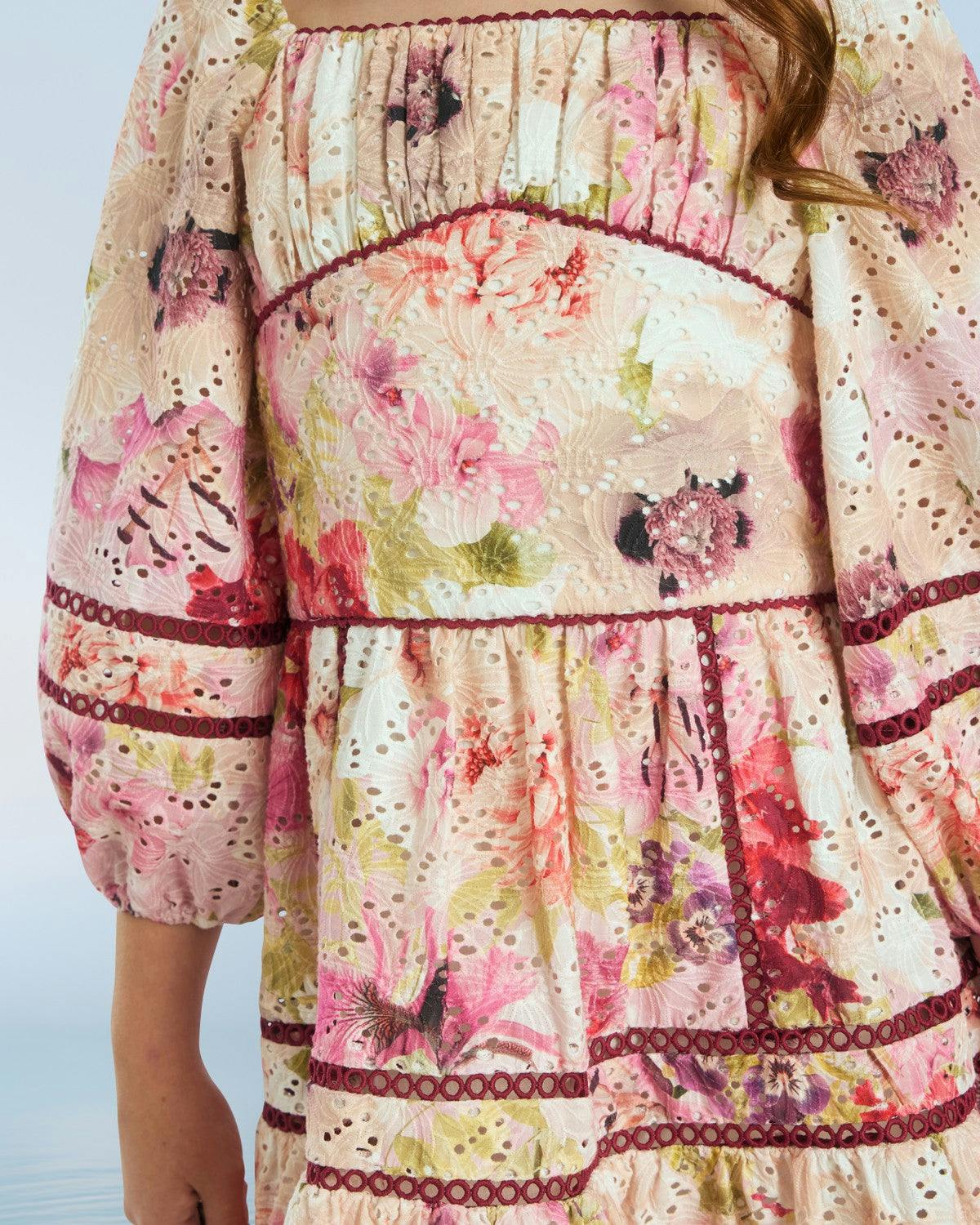 Liana Embroidered Mini Dress