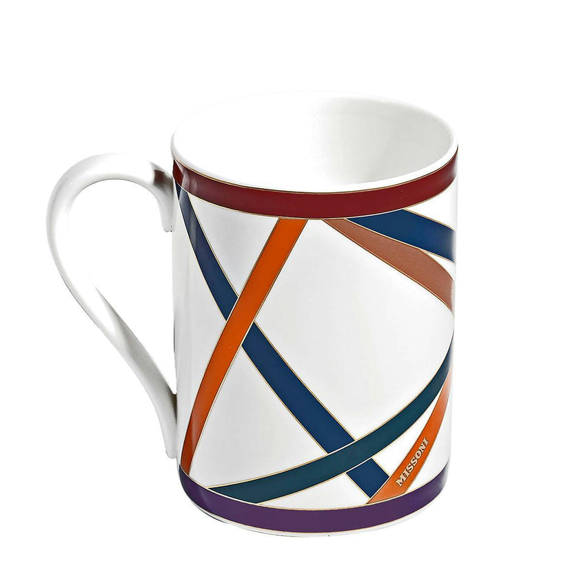 Mug Cup NASTRI in Luxury Box Multicolor diam. 3", H 3.9", cap. 12.5 oz