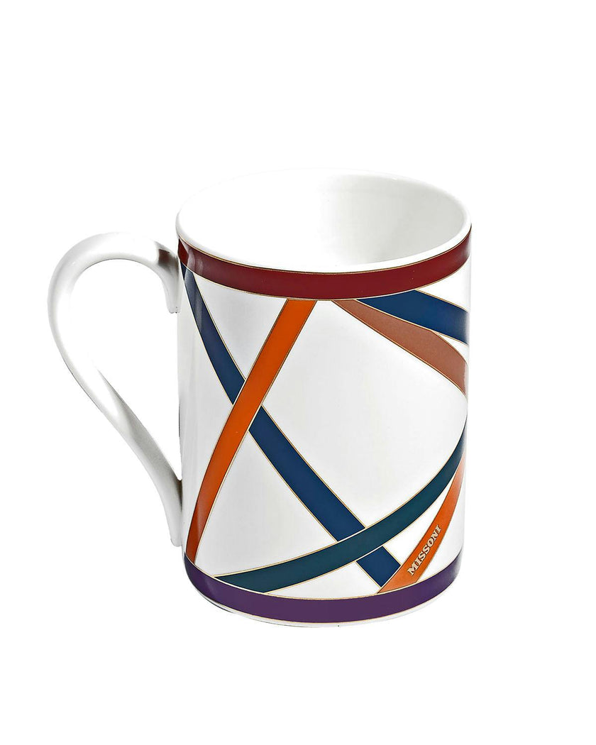 Mug Cup NASTRI in Luxury Box Multicolor diam. 3", H 3.9", cap. 12.5 oz