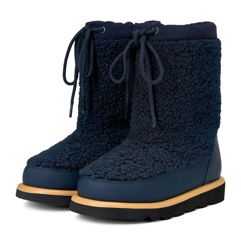 Rey Wool Lined Rubber Toe Caps Lace-Up Snug Fit Snow Boots