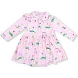 Dog Gone Golf - Pink - Long Sleeve Polo Bodysuit Dress
