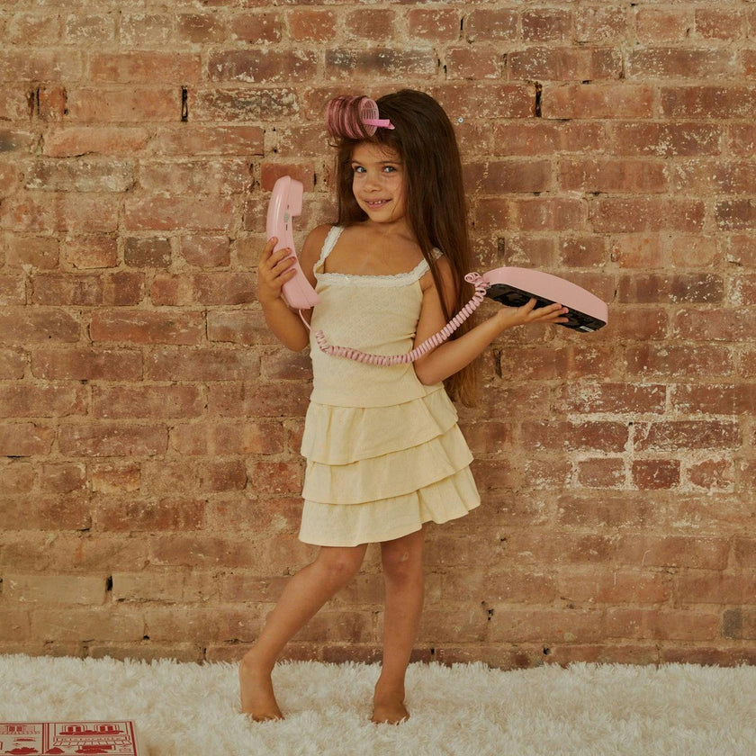 Lizzie Pastel Yellow With White Lace Heart Pointelle Tank