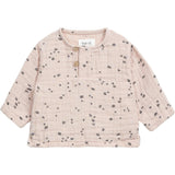 Floral Print Henley Neck Long Sleeve 2-Front Button T-Shirt