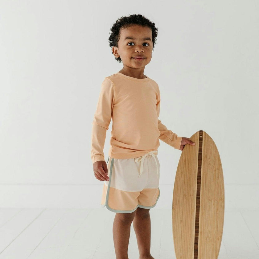 Boy's Long Sleeve Rash Guard Swim Shirt
