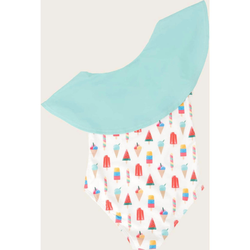 Coney Island Popsicle One Shoulder Ruffle
