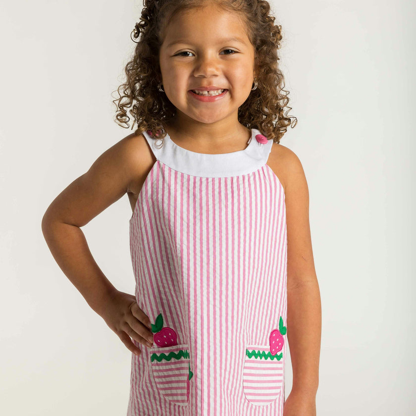 Seersucker Dress With Strawberries