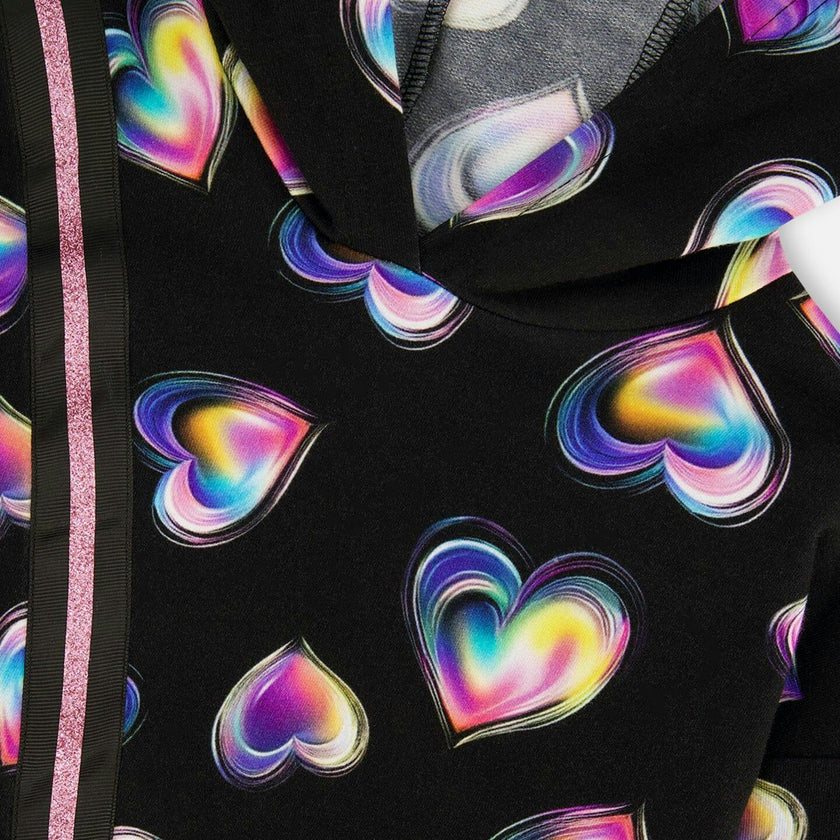 Hooded Fleece Dress with Trompe-L’Œil Bag Detail
