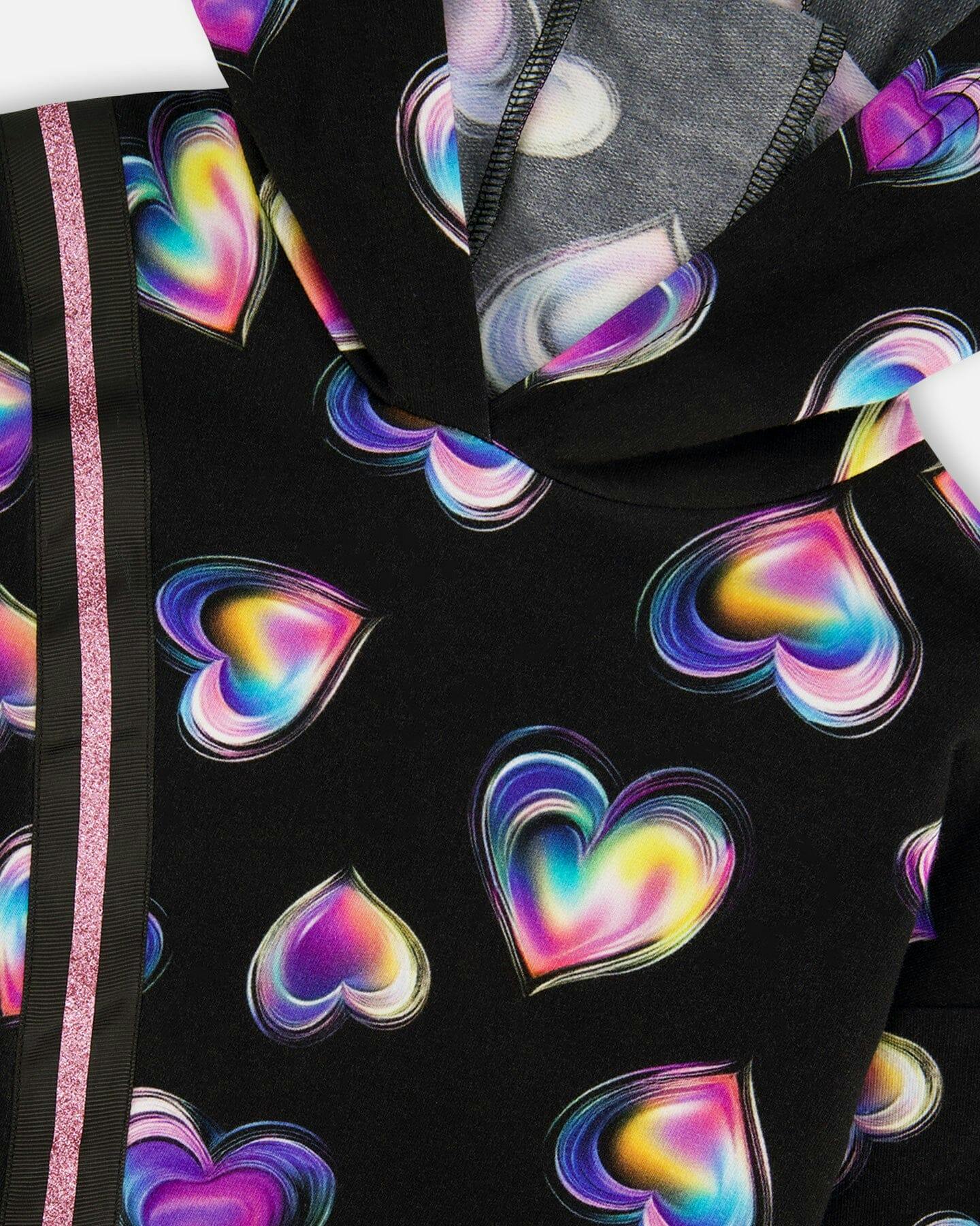 Hooded Fleece Dress with Trompe-L’Œil Bag Detail