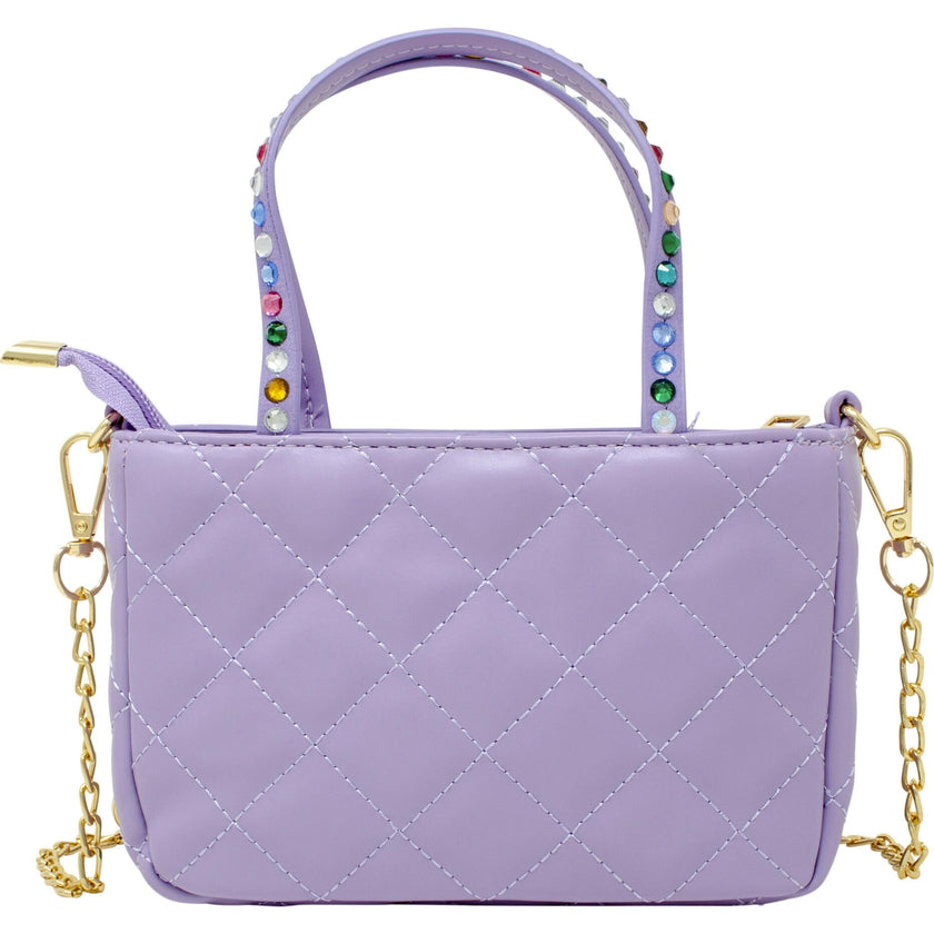 Quilted Rhinestone Tote Bag