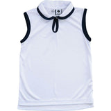 Serena Sleeveless Performance Polo, White