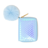 Shiny Mermaid Scale Wallet With Removable Pom Pom
