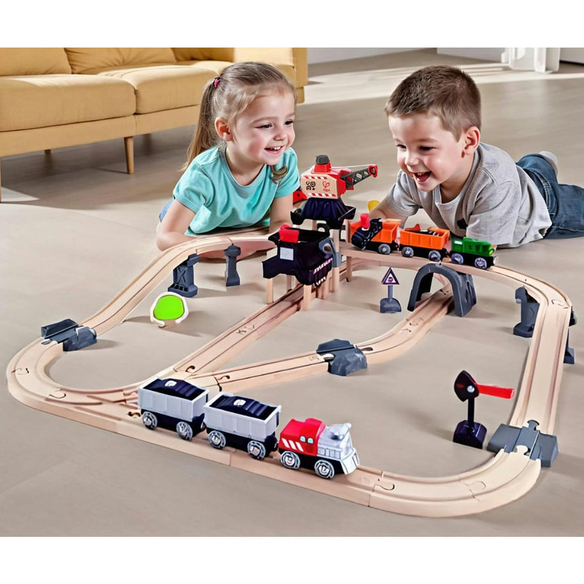 Hape: Mining Loader Set - 12pc Train Yard Playset