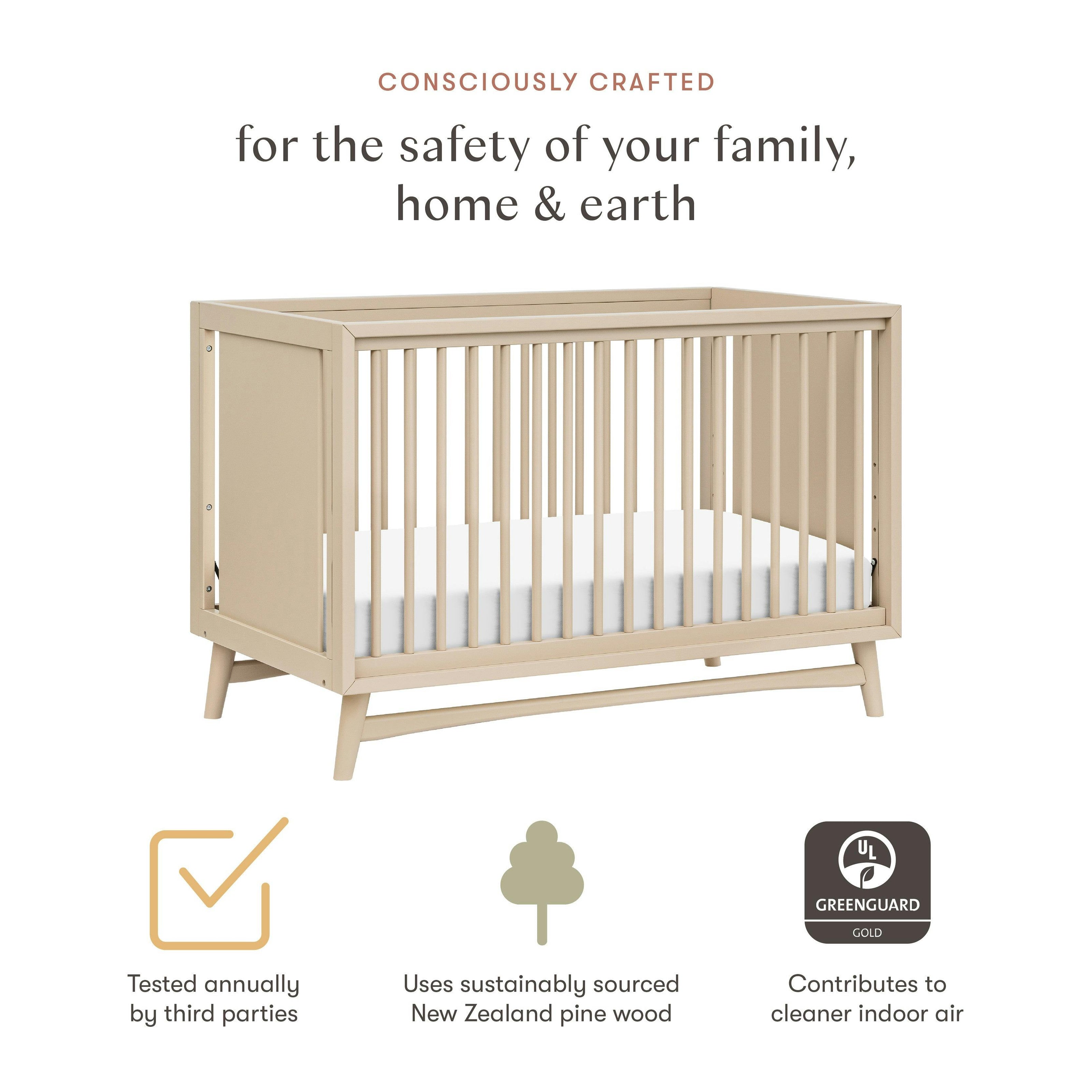 Babyletto Peggy 3-in-1 Convertible Crib with Toddler Bed Conversion Kit