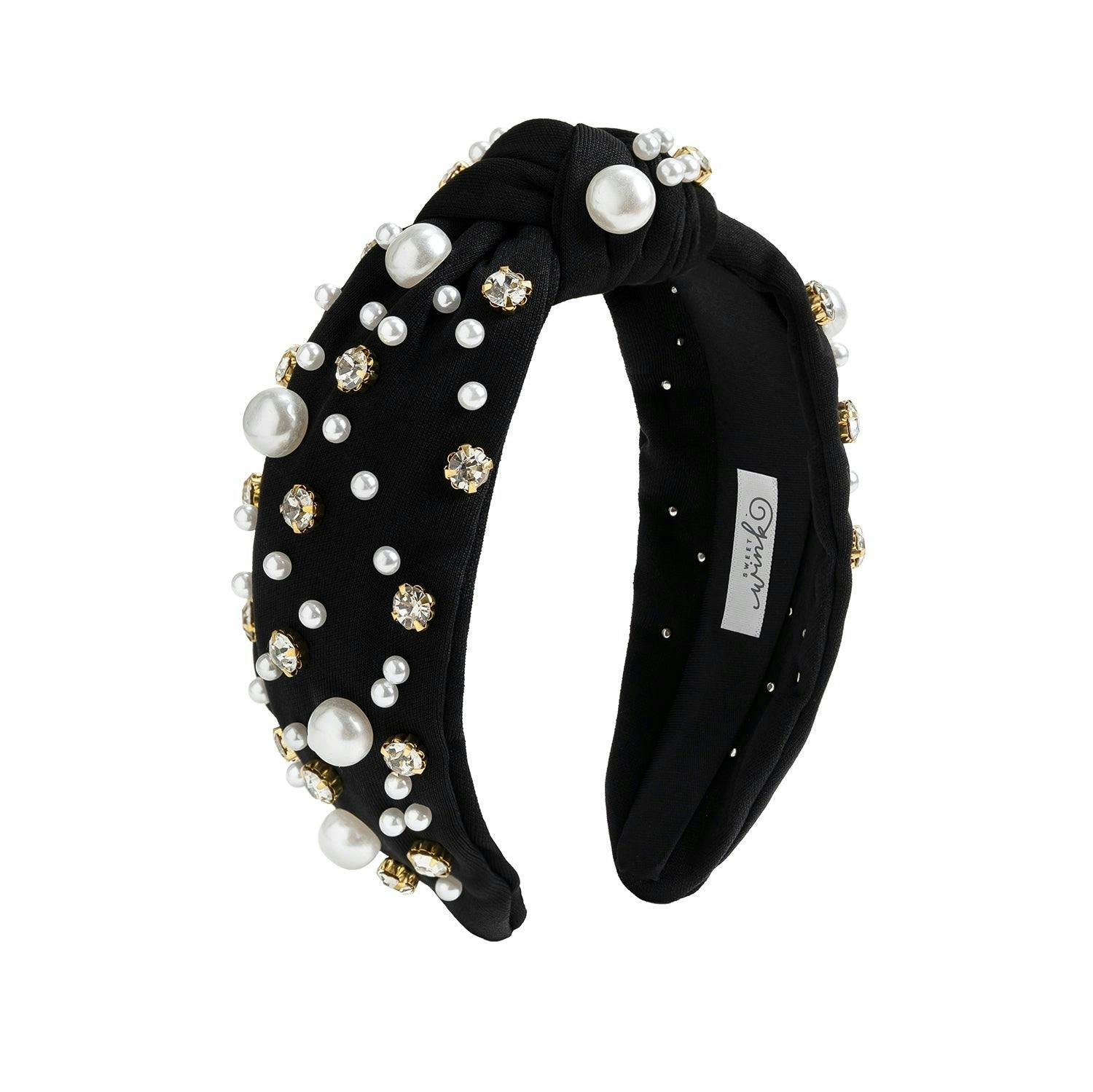 Black Pearl Gemstone Headband
