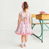 Harriet Tie Back Ruffled Twirl Dress