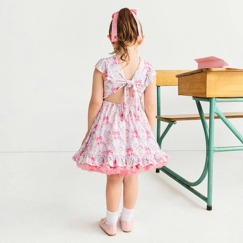 Harriet Tie Back Ruffled Twirl Dress