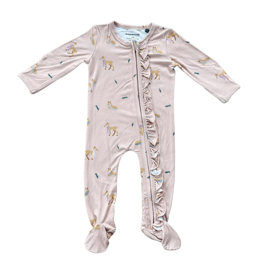 Footie Romper Lavender Cloud Checkered