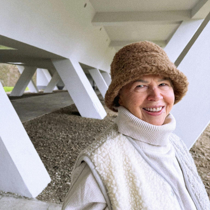adult merino wool bucket hat - teddy brown