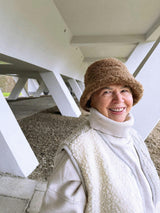 adult merino wool bucket hat - teddy brown