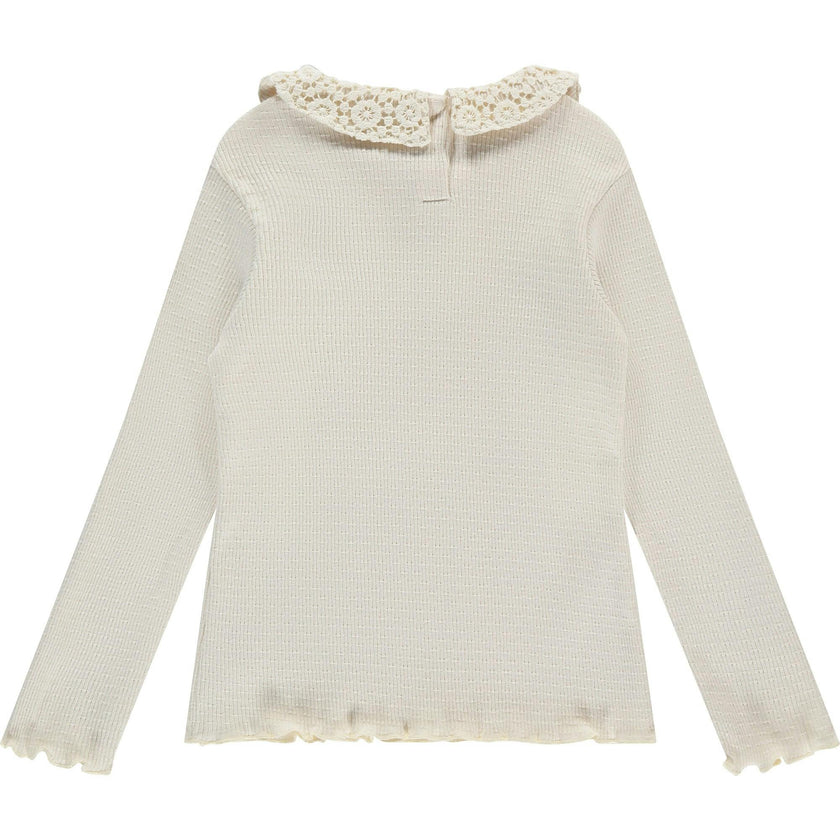 Crochet Collar Long Sleeve Top