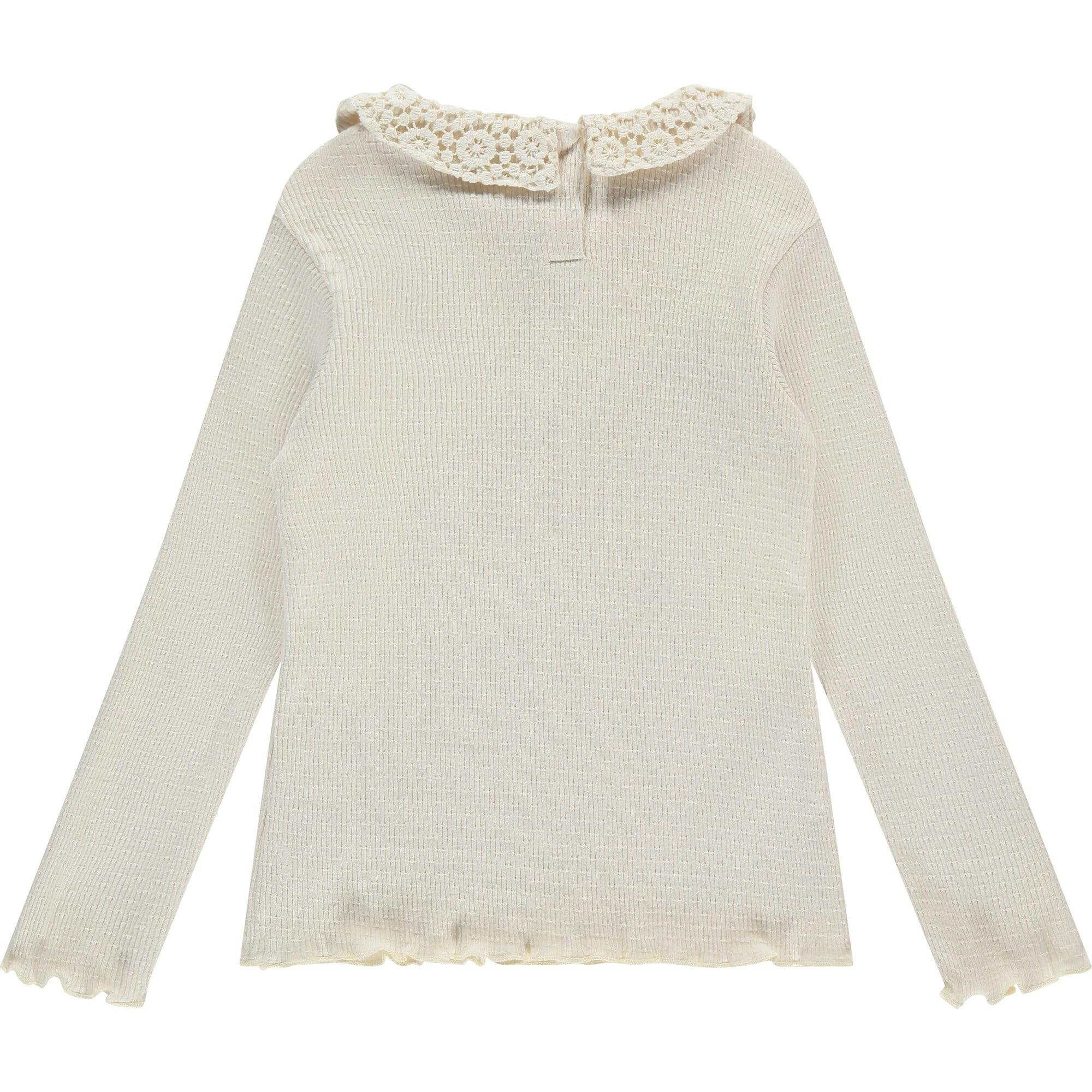 Crochet Collar Long Sleeve Top