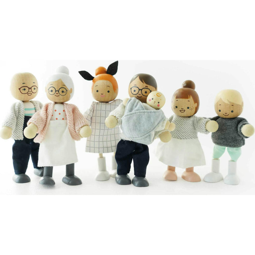 Wooden Dolls House Family