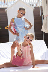 Baby Blue Sequin Bow Set