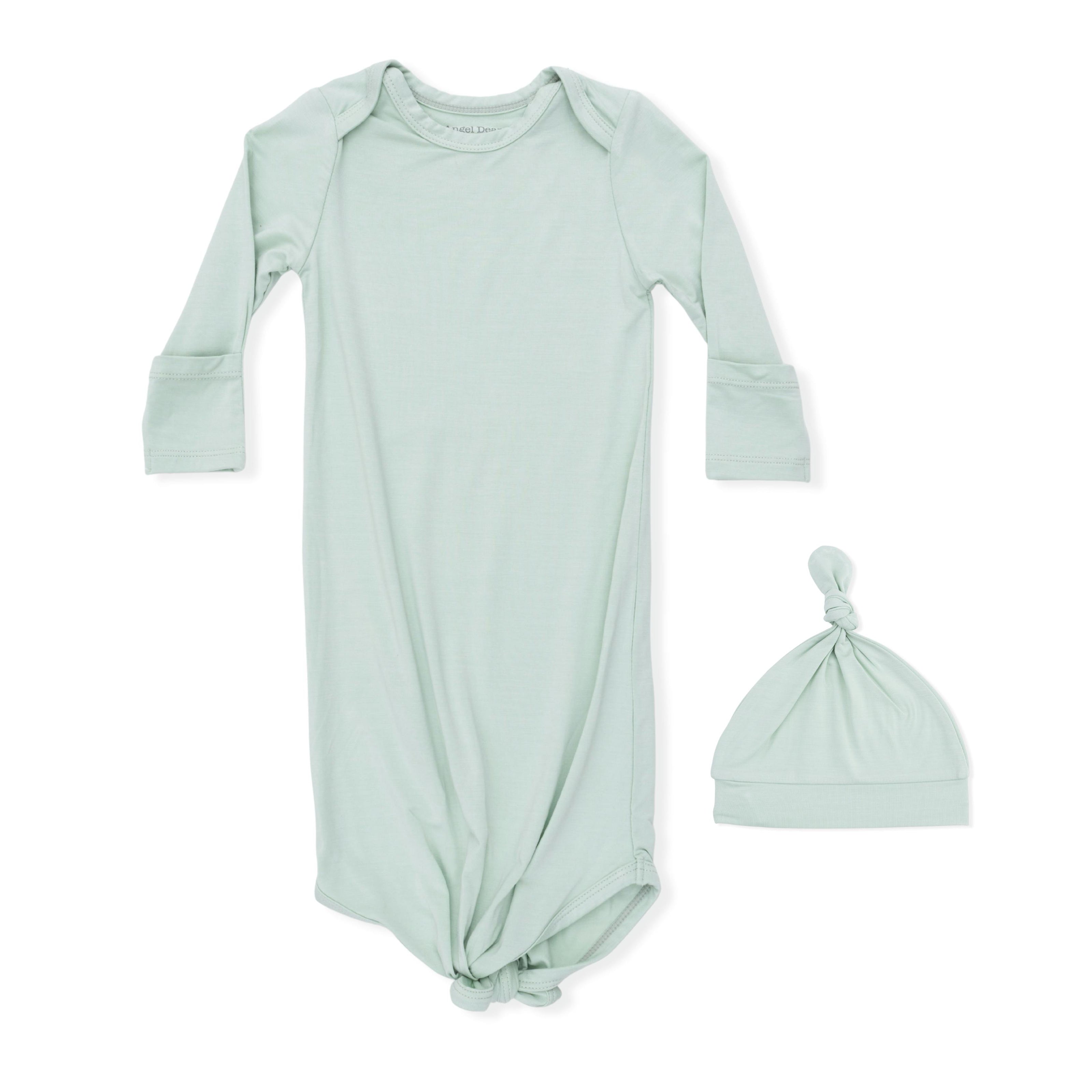 Solid Cameo Green - Knotted Gown and Hat