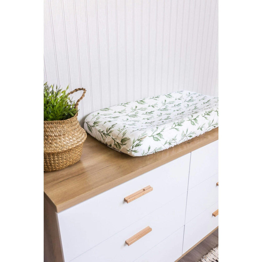 Parker Green Leaf Changing Pad Cover