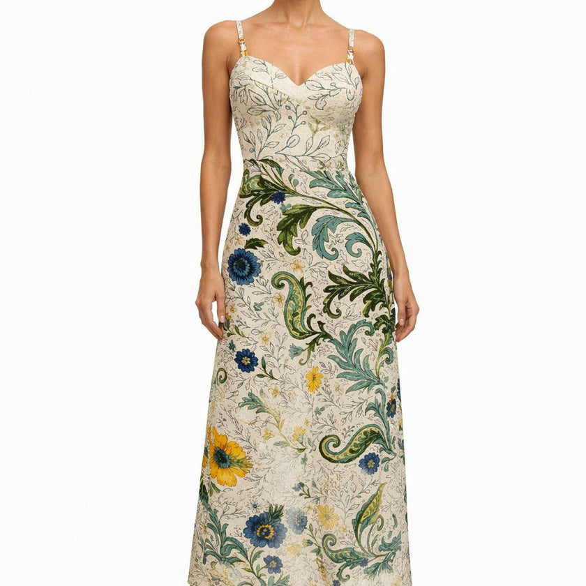 Lauren Multi Floral Daisy Midi Dress