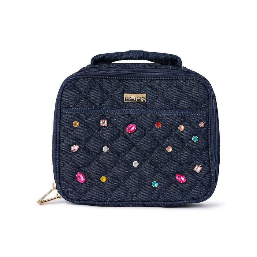 Denim and Multi-color Gemstones Lunchbox by Packed Party | Girl's Lunch Box with Anti-Microbial Lining