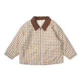 Organic Corduroy Collar Twill Jacket - Oat Gingham