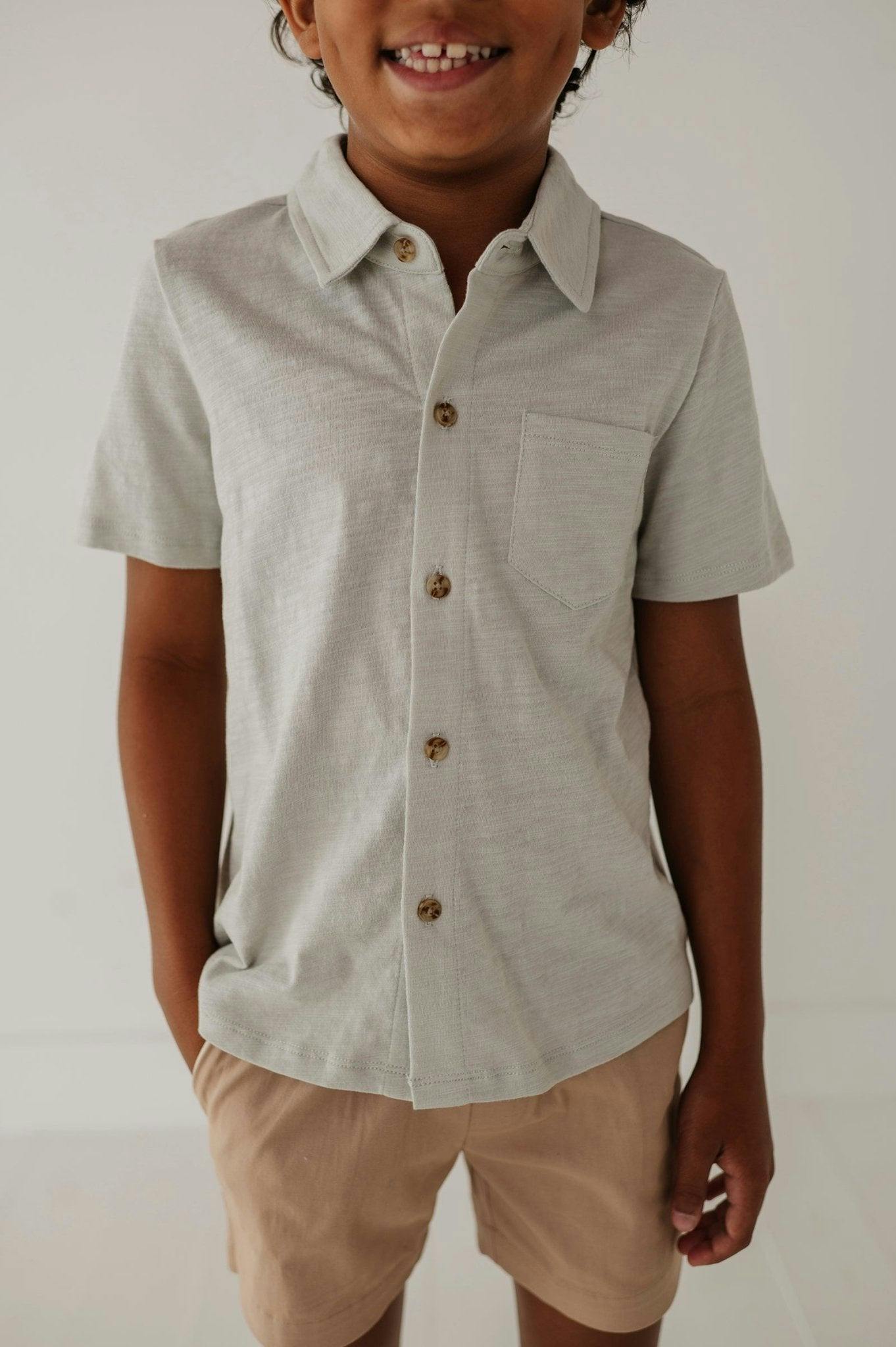Boy's Collar Button Shirt Desert Sage