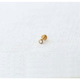 Classic Bezel Crystal Titanium Flat Back Stud Earring
