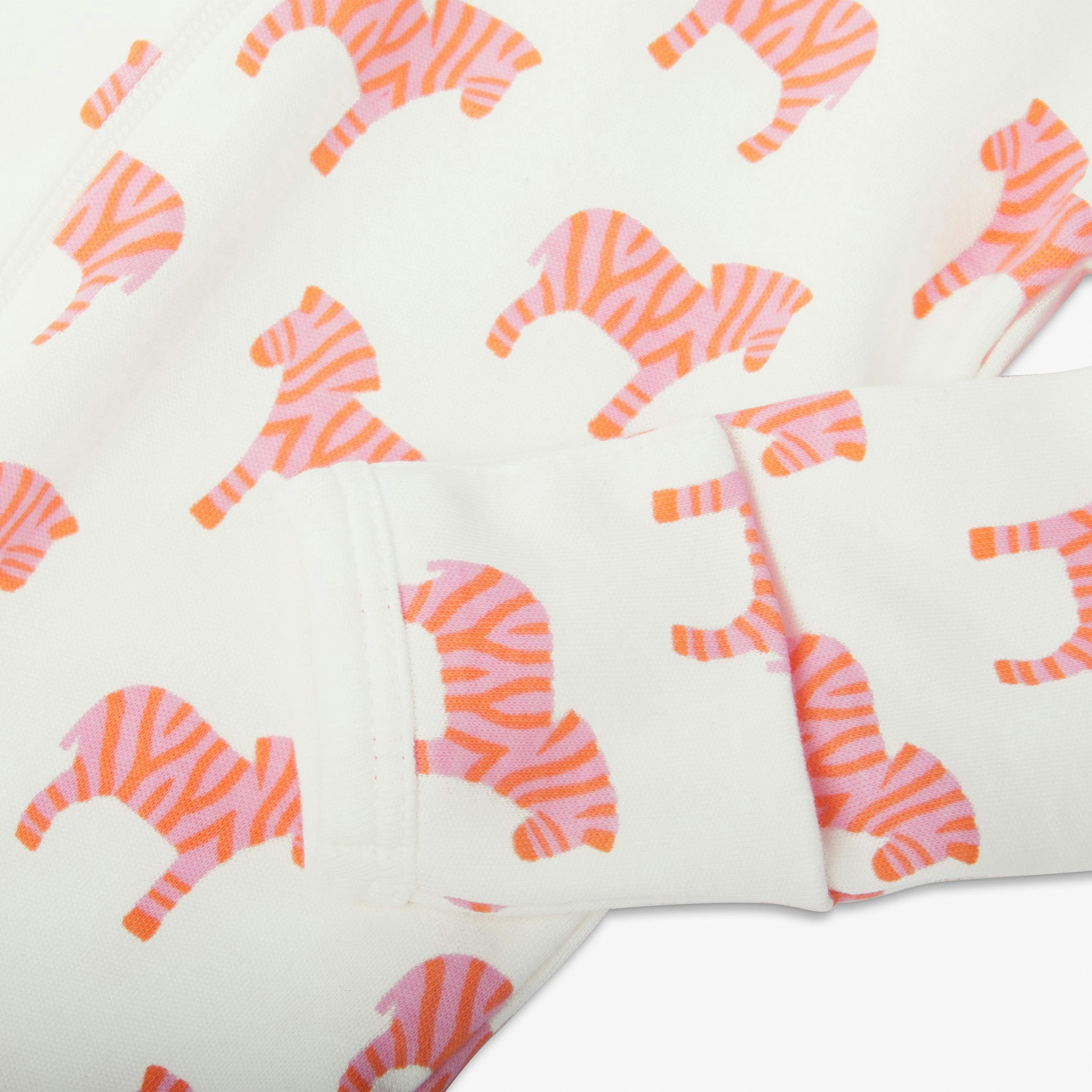 Baby organic animal friends zip footie