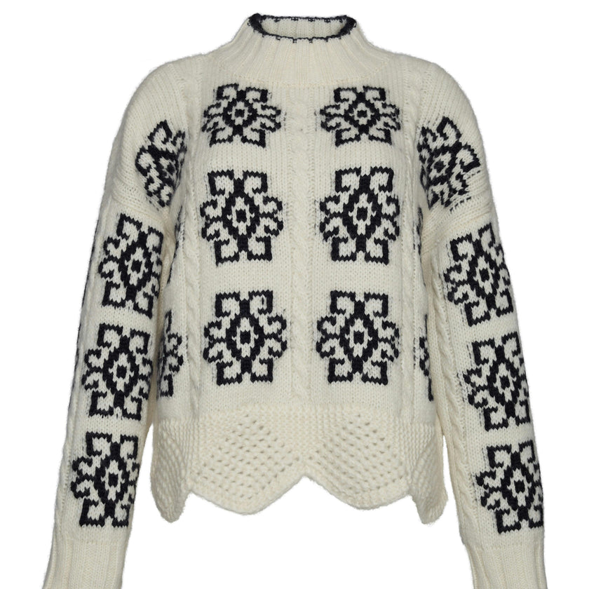 SIENNA SWEATER | IVORY + BLACK