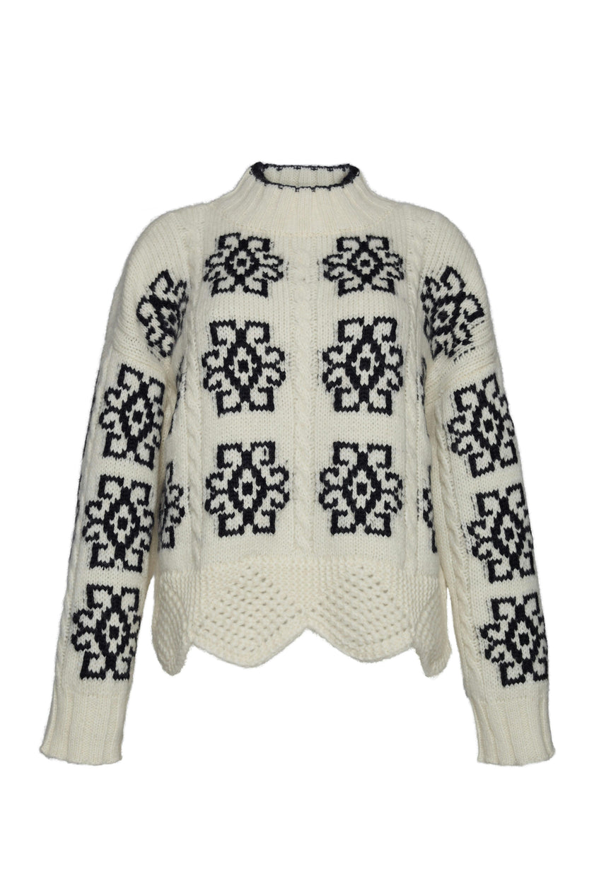 SIENNA SWEATER | IVORY + BLACK