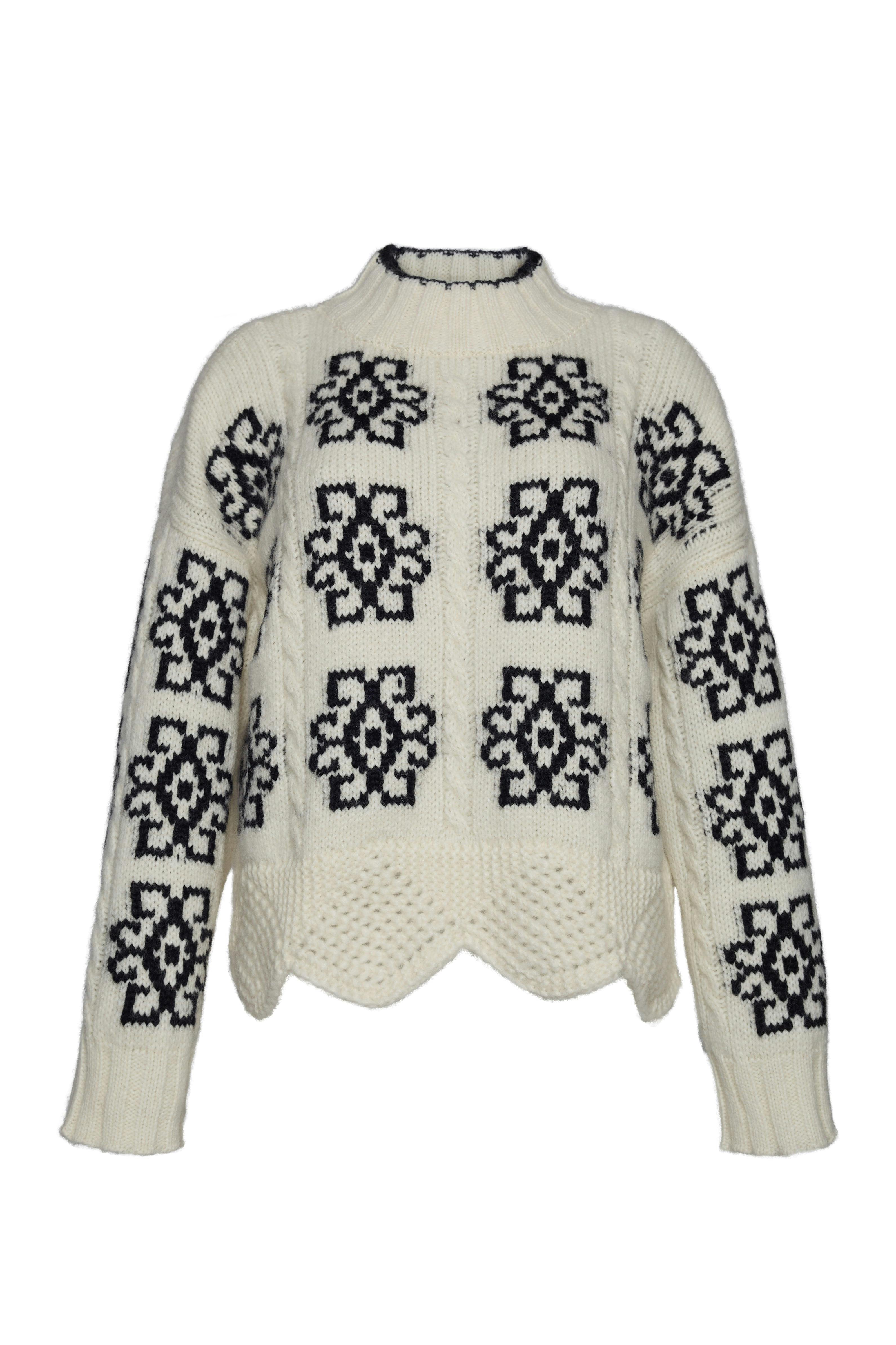 SIENNA SWEATER | IVORY + BLACK