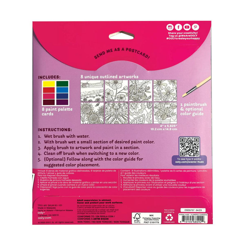 Scenic Hues DIY Watercolor Art Kit - Flowers and Gardens