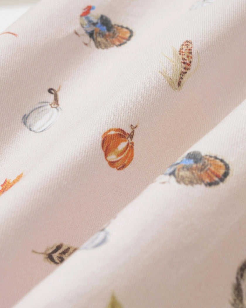 Men's Twill Pajama Set in Thanksgiving Traditions