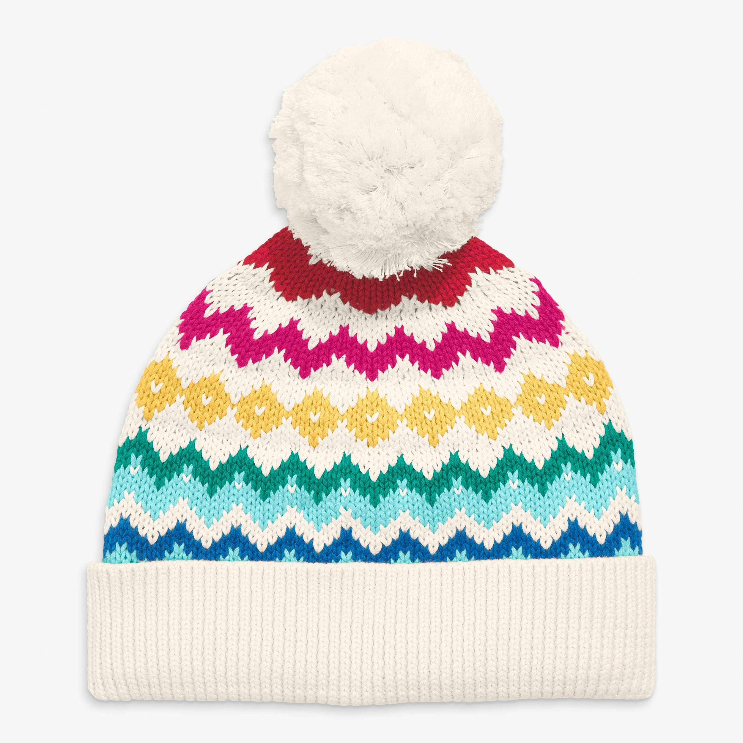 Kids knit beanie in fair isle
