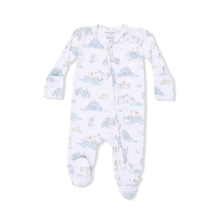 Farm Animal Party - 2 Way Zipper Footie