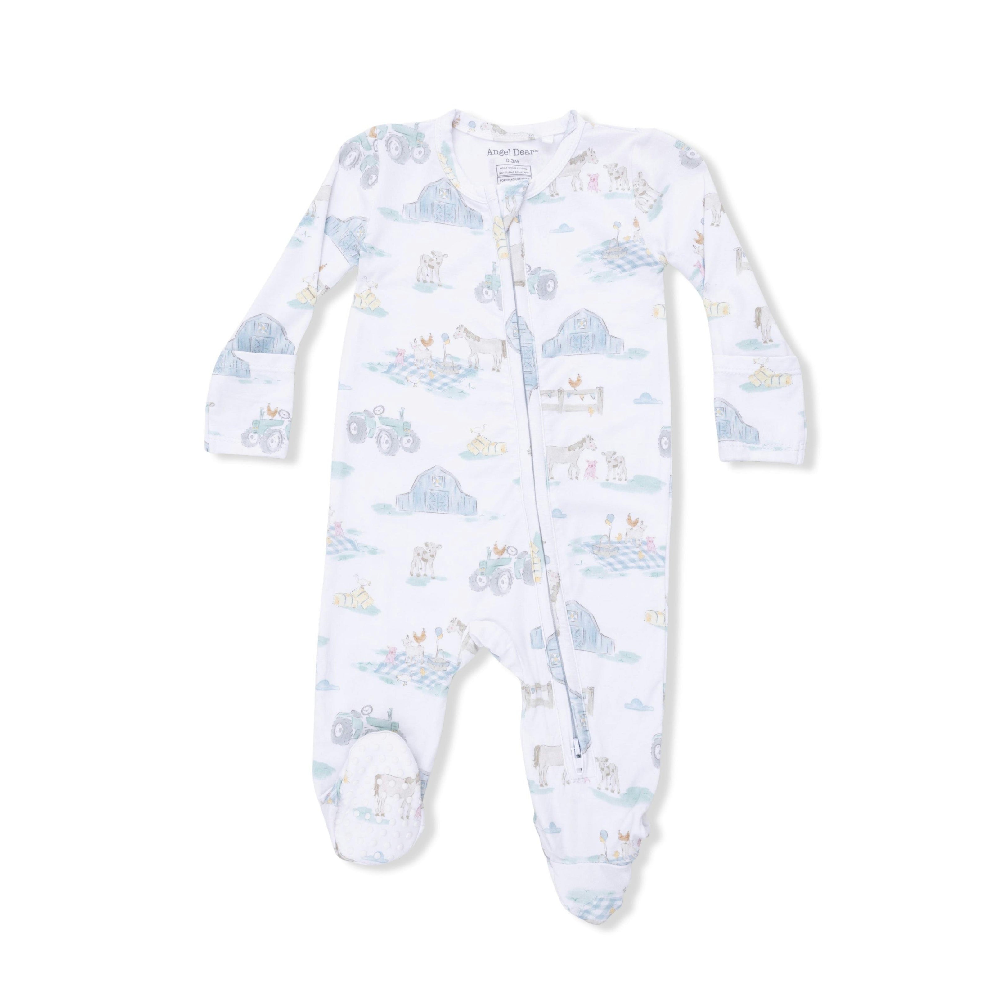 Farm Animal Party - 2 Way Zipper Footie