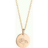 Personalized Birth Flower Necklace, 14k Gold Plated