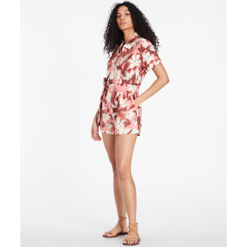 Women's Short Sleeve Skye Romper, Pink