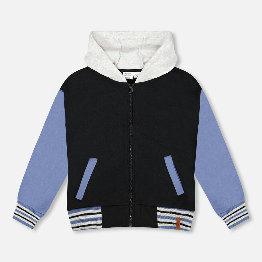 Full Zip Hooded Fleece Jacket Black
