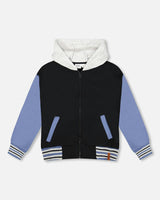 Full Zip Hooded Fleece Jacket Black