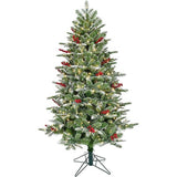 5-Foot Instant Connect Pre-Lit Dual-Color LED Flocked Breckenridge Tree